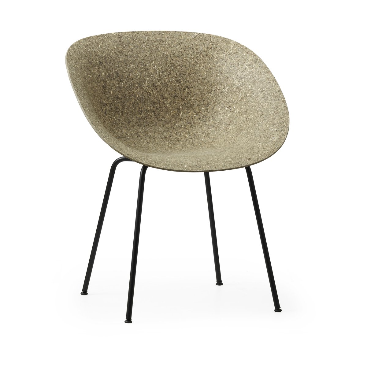 Normann Copenhagen - Mat Armchair Black Steel Seaweed - Spisestoler - Foersom & Hiort-Lorenzen - Beige - Naturlig materiale/Metall