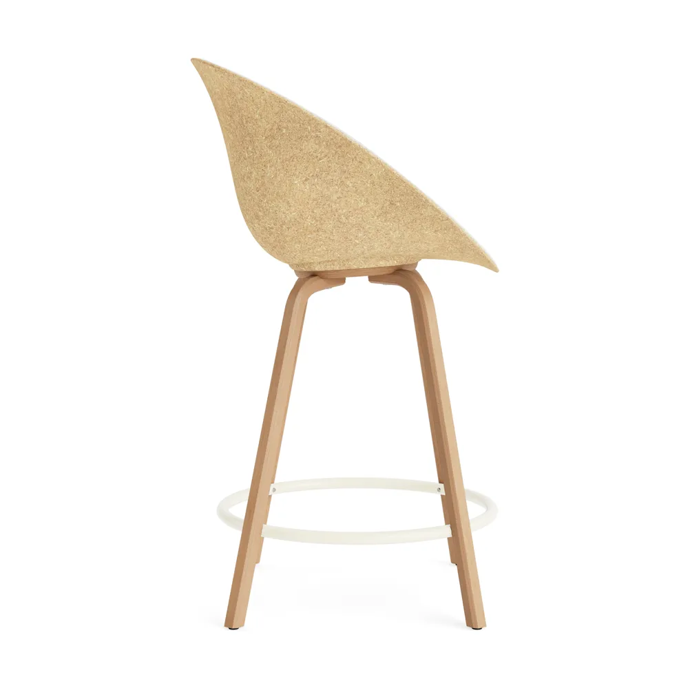 Mat Bar Armchair karmstol  fremsidepolstring 65 cm, Hallingdal 110-hemp-beech-cream steel Normann Copenhagen