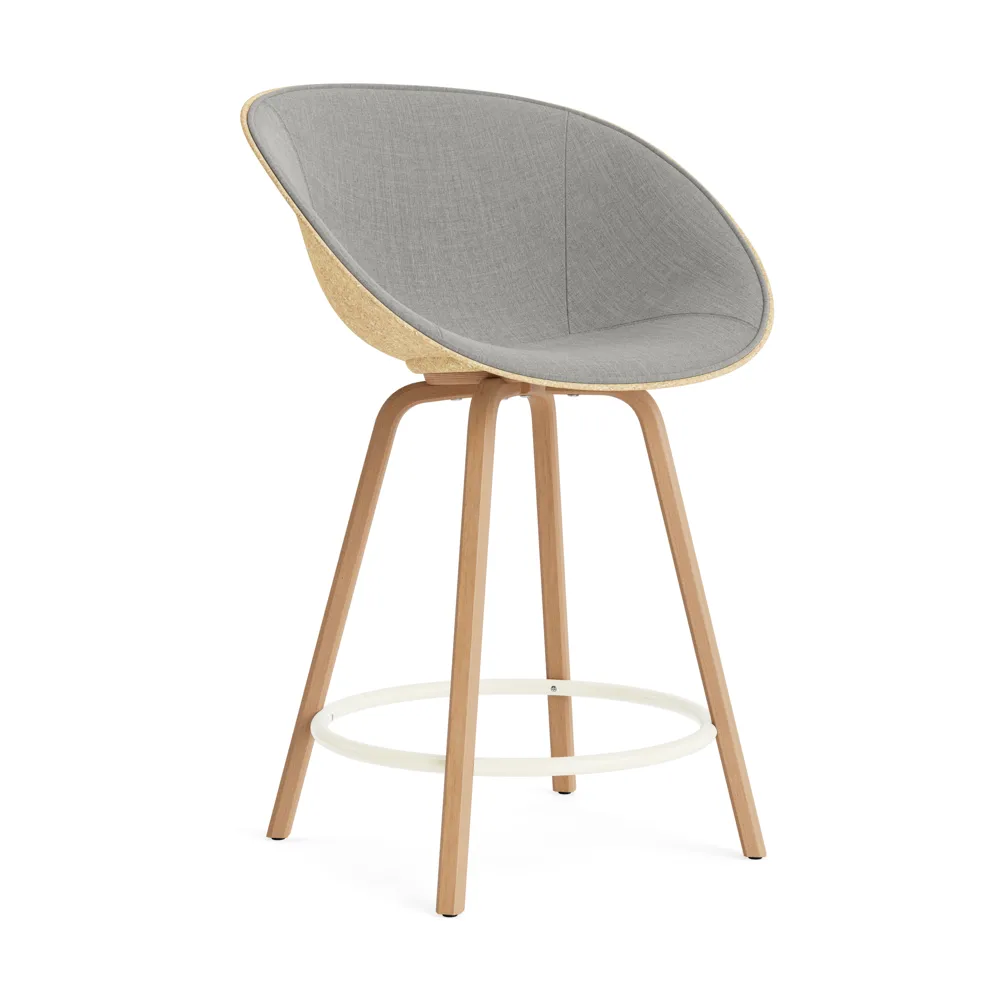 Mat Bar Armchair karmstol  fremsidepolstring 65 cm, Remix 133-hemp-beech-cream steel Normann Copenhagen