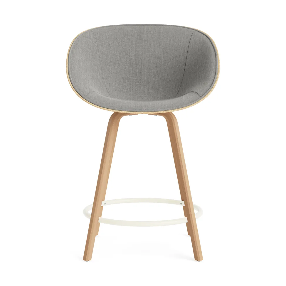 Mat Bar Armchair karmstol  fremsidepolstring 65 cm, Remix 133-hemp-beech-cream steel Normann Copenhagen
