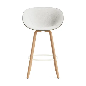 Mat Bar Armchair karmstol  fremsidepolstring 75 cm - Hallingdal 110-seaweed-beech-cream steel - Normann Copenhagen