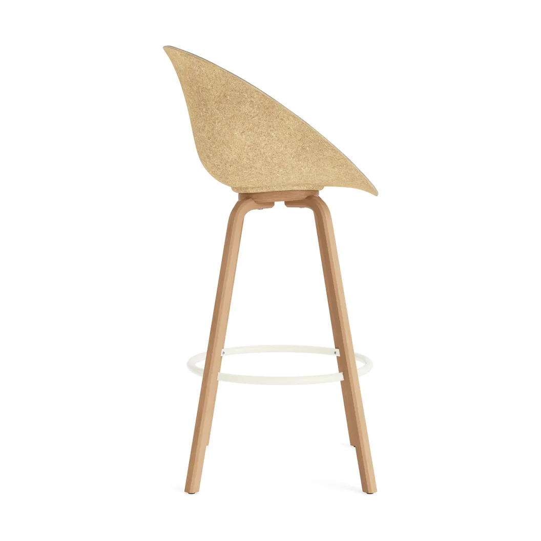 Mat Bar Armchair karmstol  fremsidepolstring 75 cm, Remix 133-hemp-beech-cream steel Normann Copenhagen