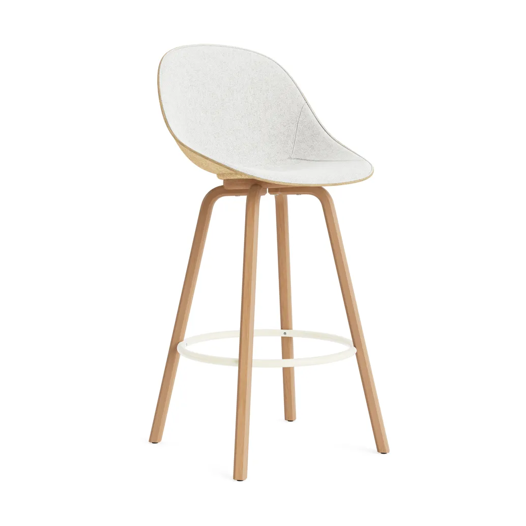 Mat Bar Chair barkrakk  fremsidepolstring 75 cm, Hallingdal 110-hemp-beech-cream steel Normann Copenhagen