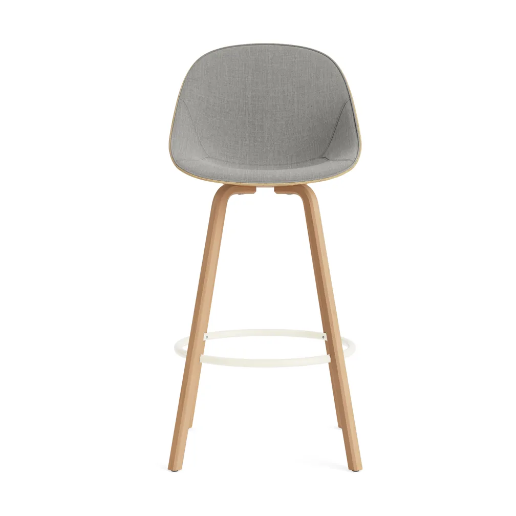 Mat Bar Chair barkrakk  fremsidepolstring 75 cm, Remix 133-hemp-beech-cream steel Normann Copenhagen