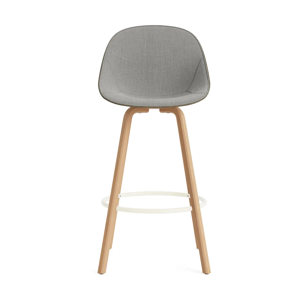 Mat Bar Chair barkrakk  fremsidepolstring 75 cm, Remix 133-seaweed-beech-cream steel Normann Copenhagen