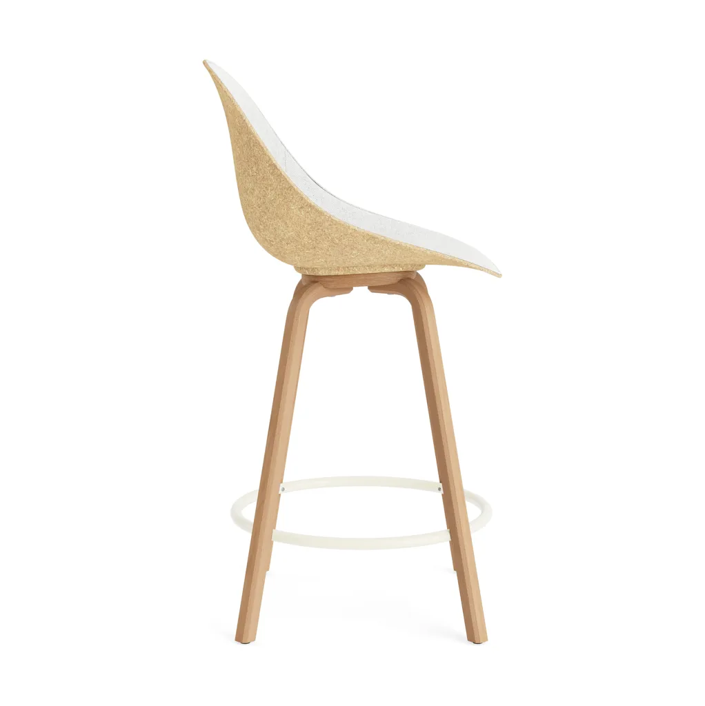 Mat Bar Chair barstol  fremsidepolstring 65 cm, Hallingdal 110-hemp-beech-cream steel Normann Copenhagen