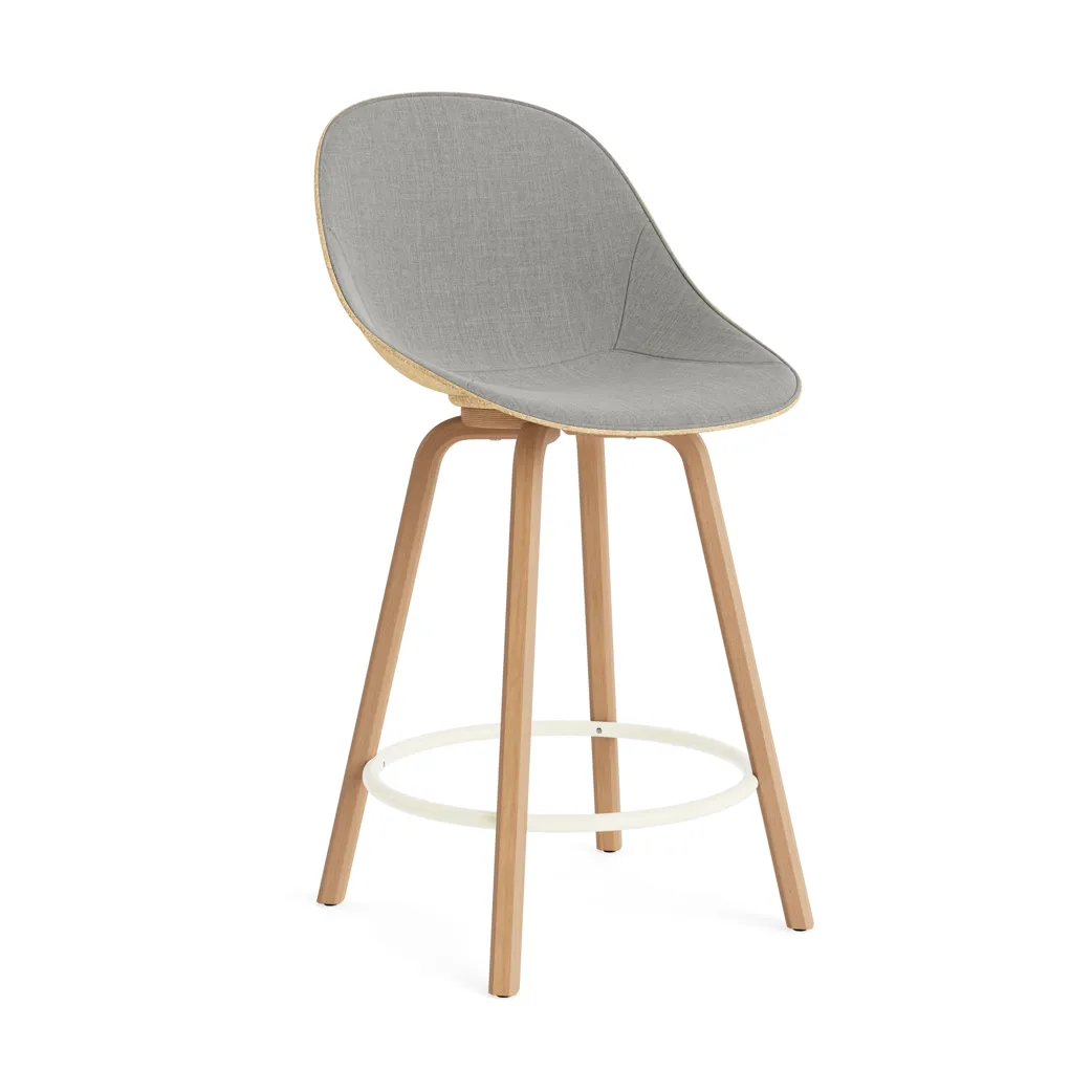 Mat Bar Chair barstol  fremsidepolstring 65 cm, Remix 133-hemp-beech-cream steel Normann Copenhagen
