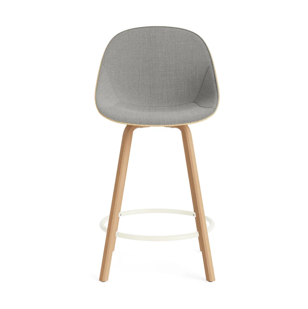 Mat Bar Chair barstol  fremsidepolstring 65 cm, Remix 133-hemp-beech-cream steel Normann Copenhagen