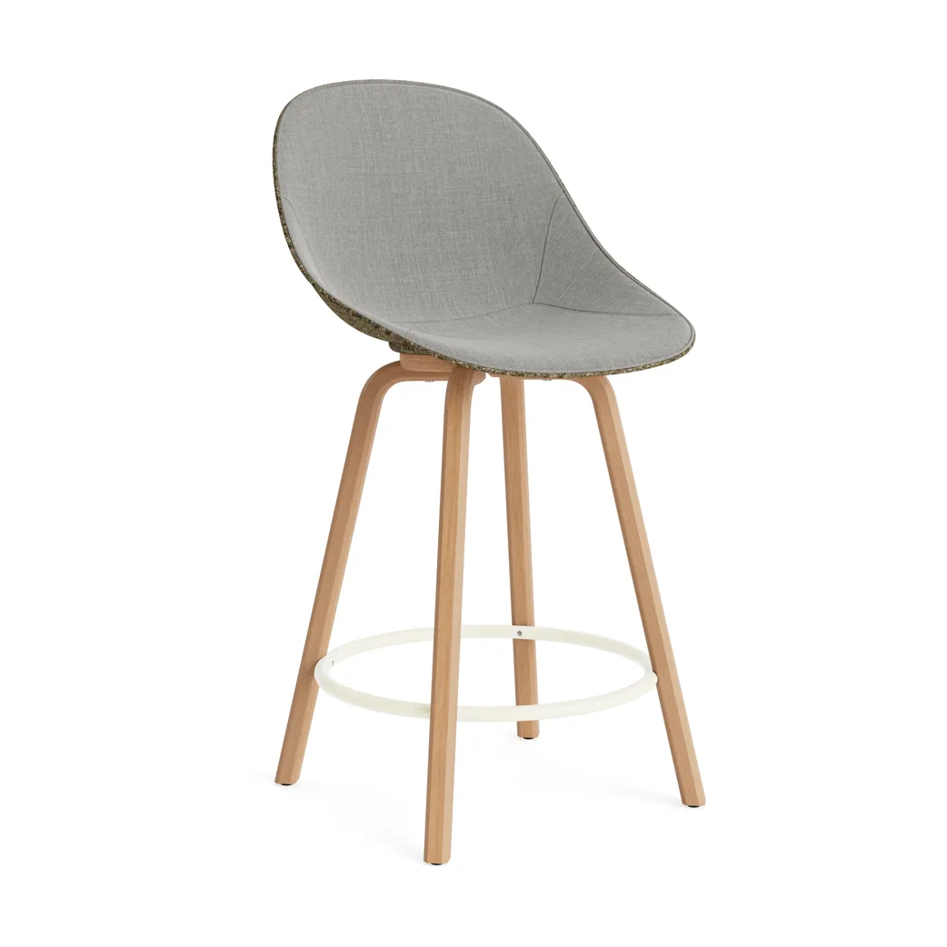 Mat Bar Chair barstol  fremsidepolstring 65 cm, Remix 133-seaweed-beech-cream steel Normann Copenhagen