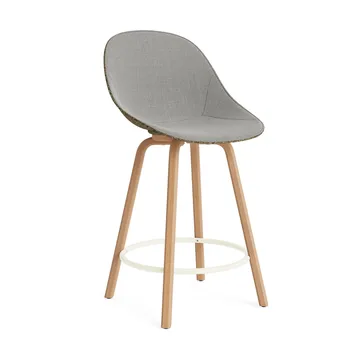 Mat Bar Chair barstol  fremsidepolstring 65 cm - Remix 133-seaweed-beech-cream steel - Normann Copenhagen