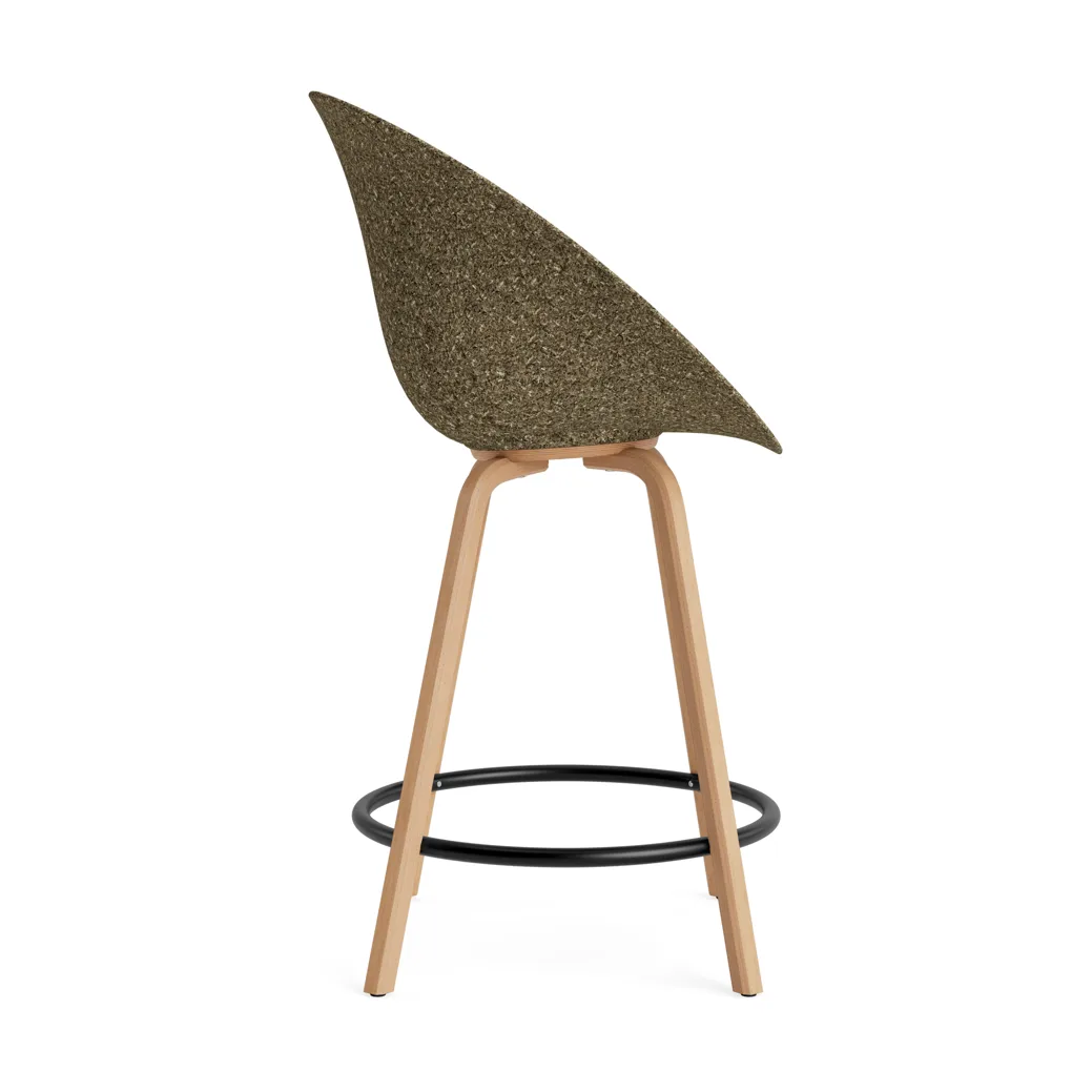 Mat barstol 65 cm, Seaweed-beech-black steel Normann Copenhagen