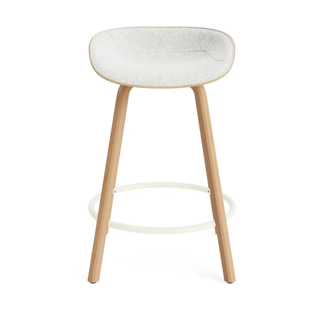 Mat Barstool barkrakk  fremsidepolstring 65 cm, Hallingdal 110-hemp-beech-cream steel Normann Copenhagen