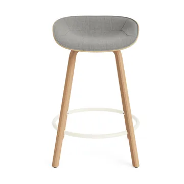 Mat Barstool barkrakk  fremsidepolstring 65 cm - Remix 133-hemp-beech-cream steel - Normann Copenhagen