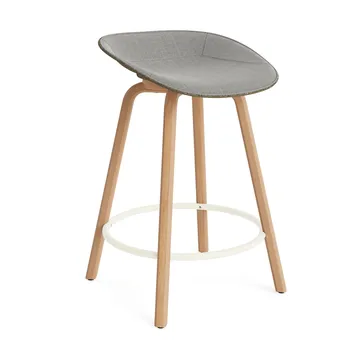 Mat Barstool barkrakk  fremsidepolstring 65 cm - Remix 133-seaweed-beech-cream steel - Normann Copenhagen