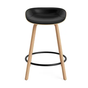 Mat Barstool barkrakk  fremsidepolstring 65 cm - Ultra 41599-hemp-beech-black steel - Normann Copenhagen