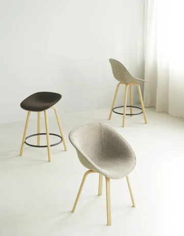 Mat Barstool barkrakk  fremsidepolstring 65 cm - Ultra 41599-hemp-beech-black steel - Normann Copenhagen