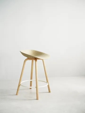 Mat Barstool barstol 65 cm - Hemp-beech-cream steel - Normann Copenhagen