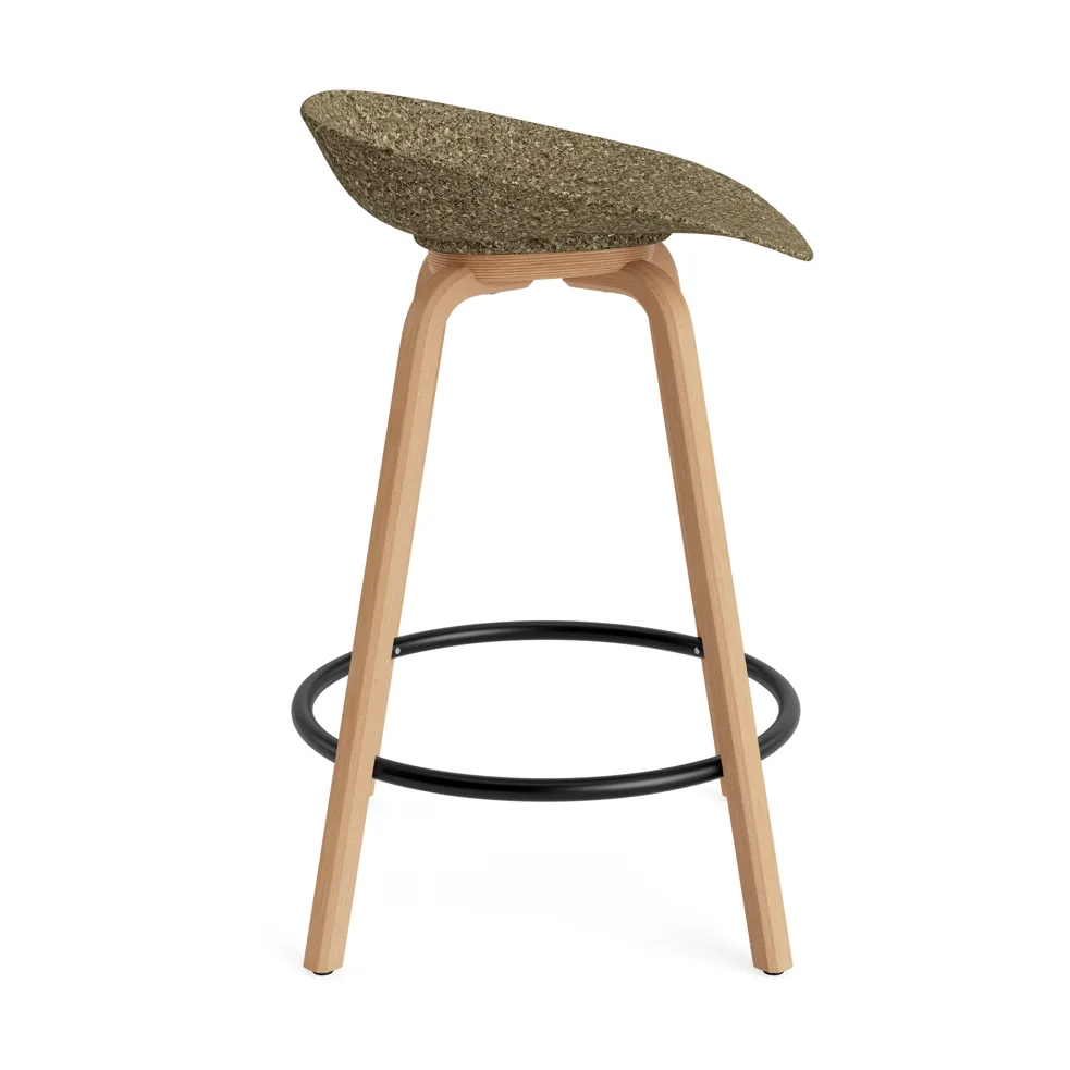 Mat Barstool barstol 65 cm, Seaweed-beech-black steel Normann Copenhagen
