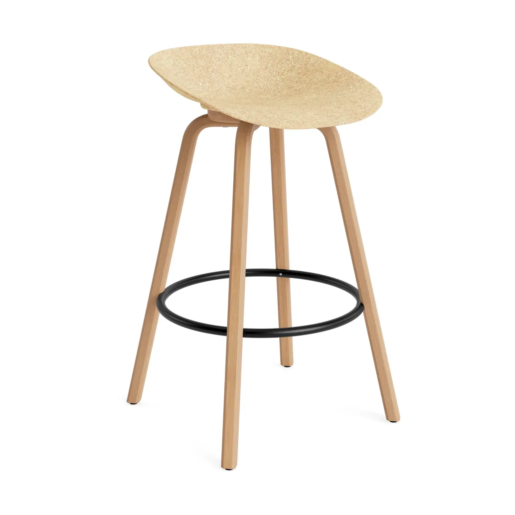 Mat Barstool barstol 75 cm, Hemp-beech-black steel Normann Copenhagen