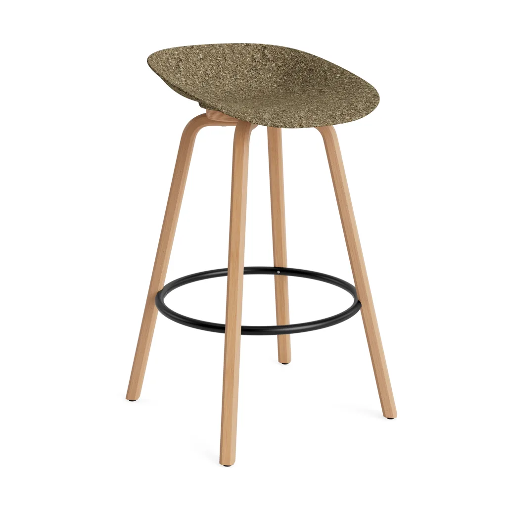Mat Barstool barstol 75 cm, Seaweed-beech-black steel Normann Copenhagen
