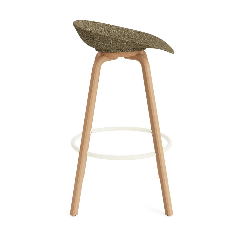 Mat Barstool barstol 75 cm, Seaweed-beech-cream steel Normann Copenhagen