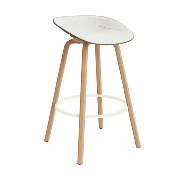 Mat Barstool barstol  fremsidepolstring 75 cm - Hallingdal 110-seaweed-beech-cream steel - Normann Copenhagen