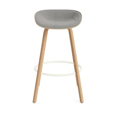 Mat Barstool barstol  fremsidepolstring 75 cm - Remix 133-hemp-beech-cream steel - Normann Copenhagen