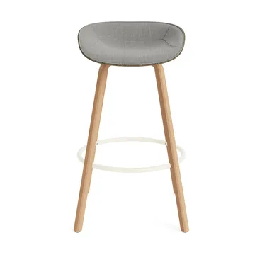 Mat Barstool barstol  fremsidepolstring 75 cm - Remix 133-seaweed-beech-cream steel - Normann Copenhagen