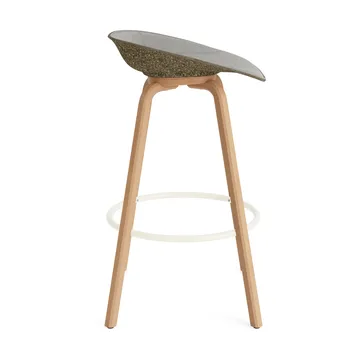 Mat Barstool barstol  fremsidepolstring 75 cm - Remix 133-seaweed-beech-cream steel - Normann Copenhagen
