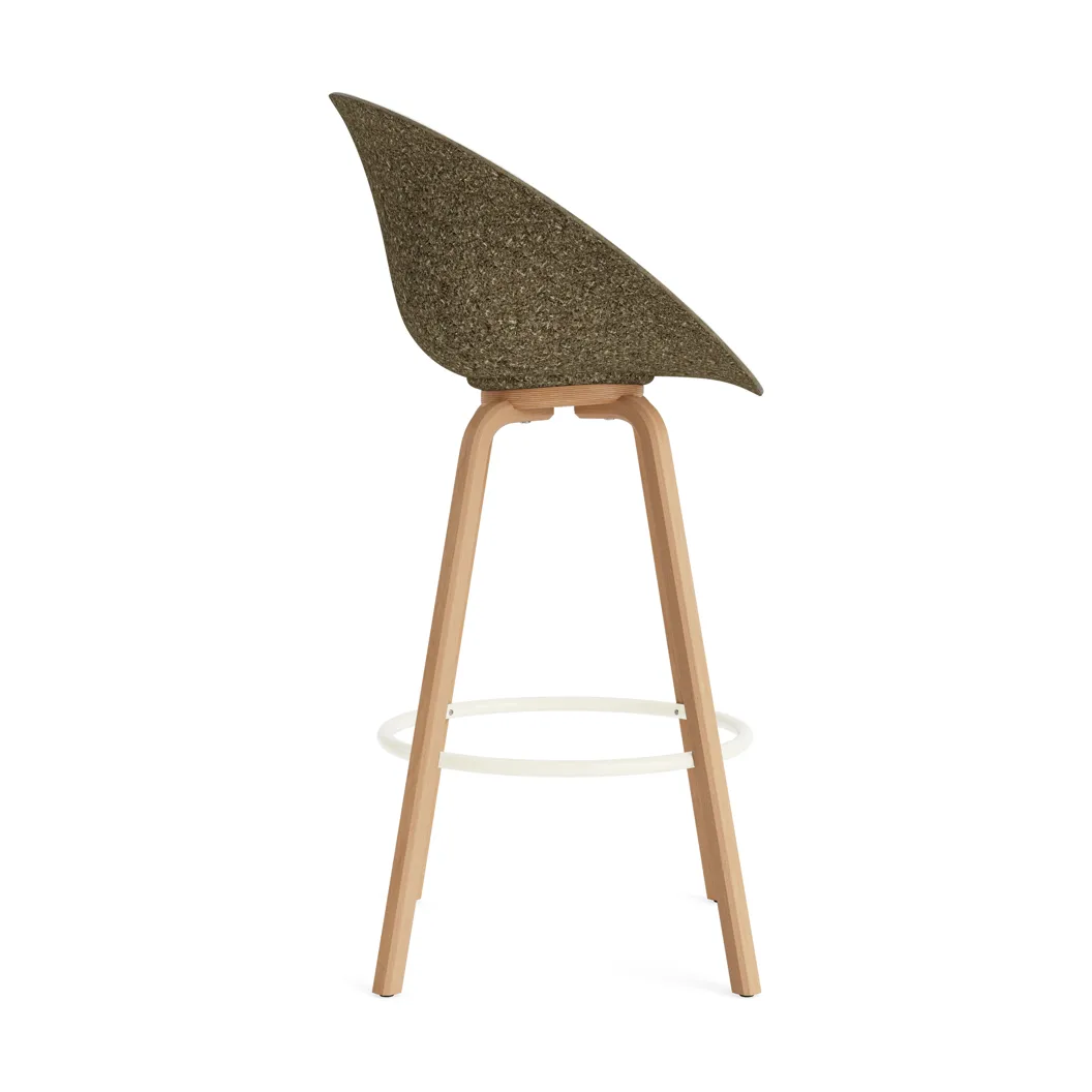 Mat karmstol  fremsidepolstring 75 cm, Hallingdal 110-seaweed-beech-cream steel Normann Copenhagen