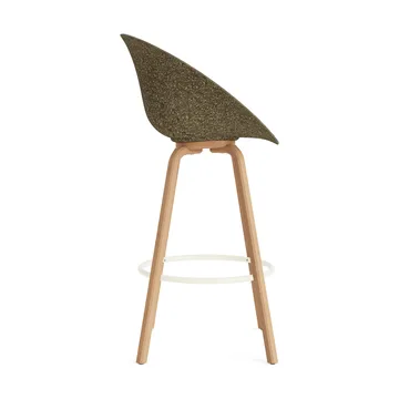 Mat karmstol  fremsidepolstring 75 cm - Hallingdal 110-seaweed-beech-cream steel - Normann Copenhagen