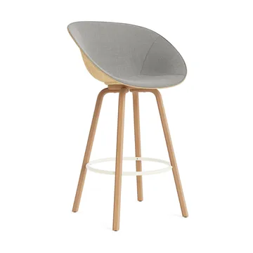 Mat karmstol  fremsidepolstring 75 cm - Remix 133-hemp-beech-cream steel - Normann Copenhagen