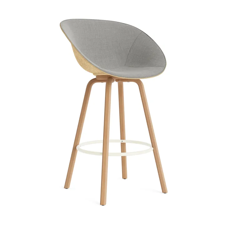 Mat karmstol  fremsidepolstring 75 cm - Remix 133-hemp-beech-cream steel - Normann Copenhagen