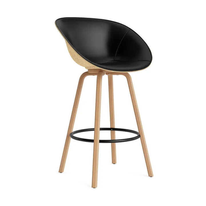 Mat karmstol  fremsidepolstring 75 cm - Ultra 41599-hemp-beech-black steel - Normann Copenhagen