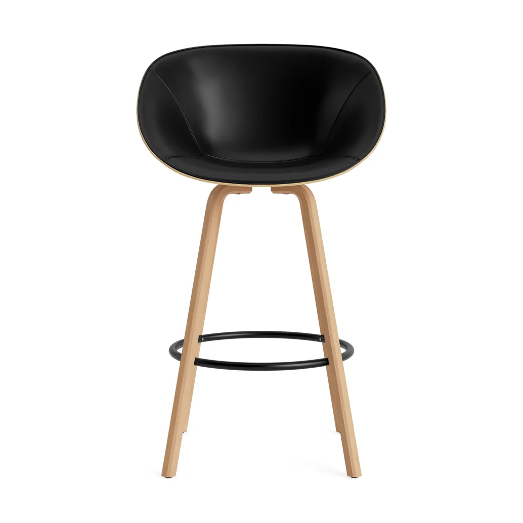 Mat karmstol  fremsidepolstring 75 cm, Ultra 41599-hemp-beech-black steel Normann Copenhagen