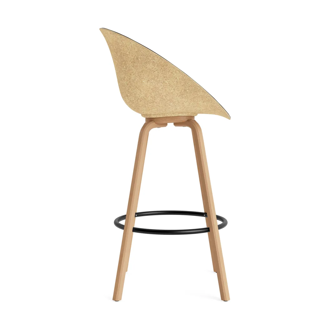 Mat karmstol  fremsidepolstring 75 cm, Ultra 41599-hemp-beech-black steel Normann Copenhagen