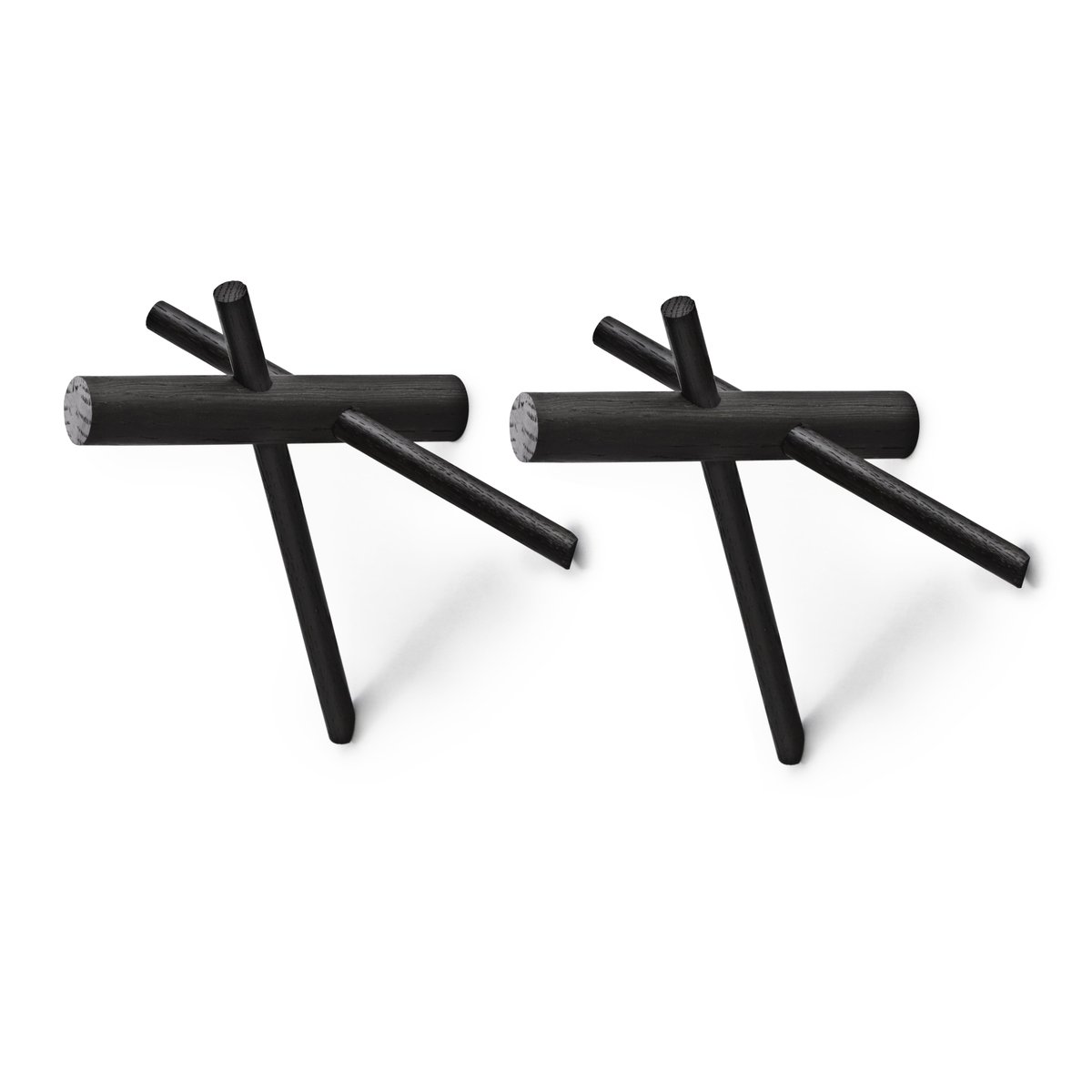 Normann Copenhagen - Sticks Knagg 2 pcs. Black