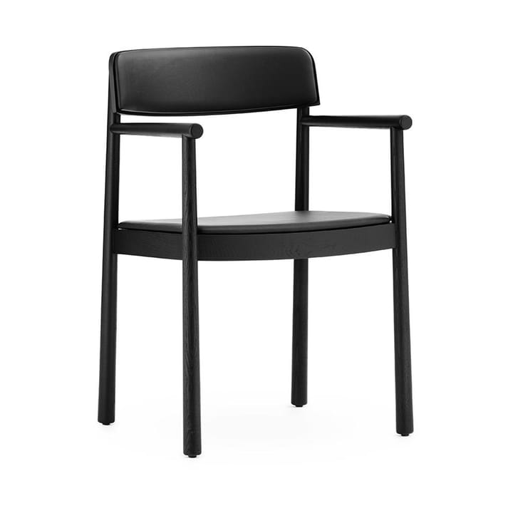 Timb karmstol med pute - Black/Ultra Leather – Black - Normann Copenhagen