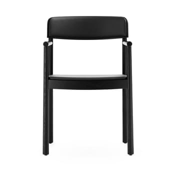 Timb karmstol med pute - Black/Ultra Leather – Black - Normann Copenhagen