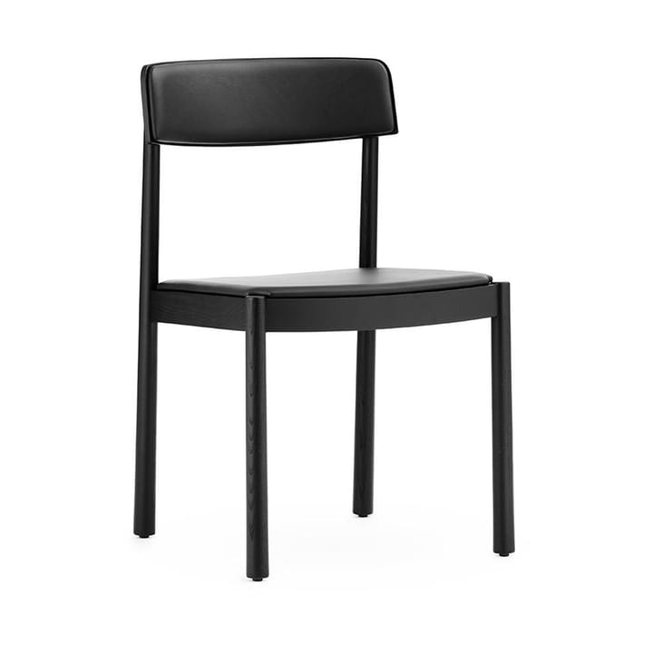 Timb stol med pute - Black/Ultra Leather – Black - Normann Copenhagen