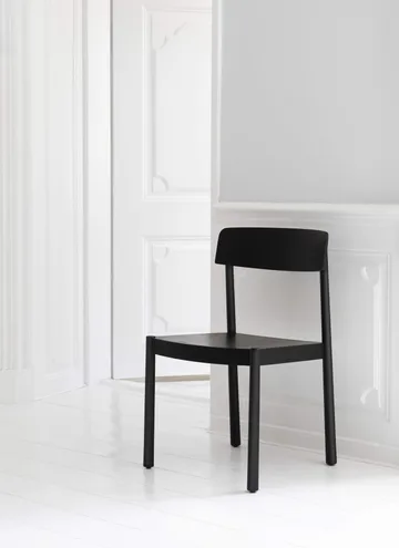 Timb stol med pute - Black/Ultra Leather – Black - Normann Copenhagen