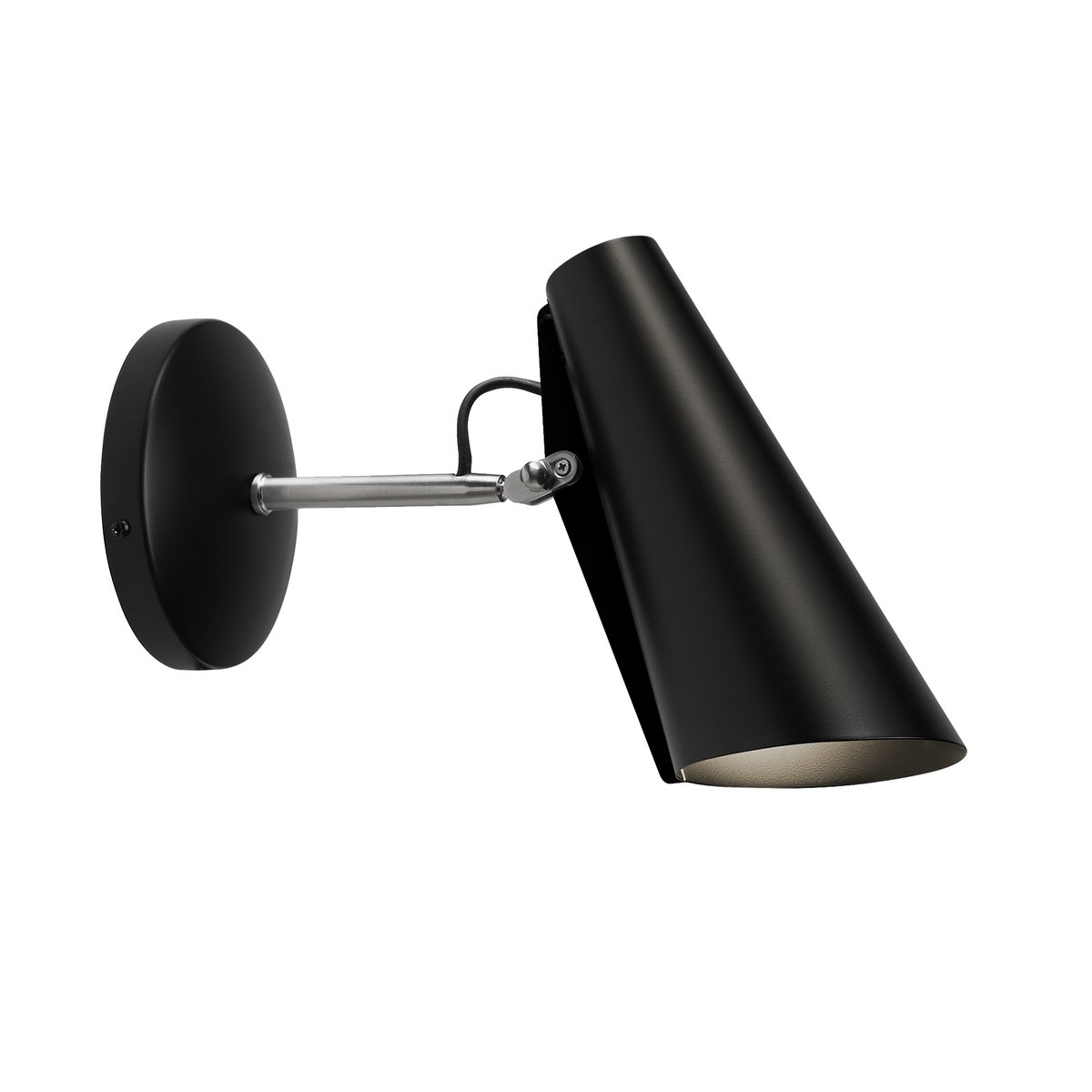 Birdy vegglampe kort Black-steel