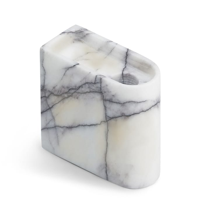 Monolith lysholder low, Mixed white marble Northern