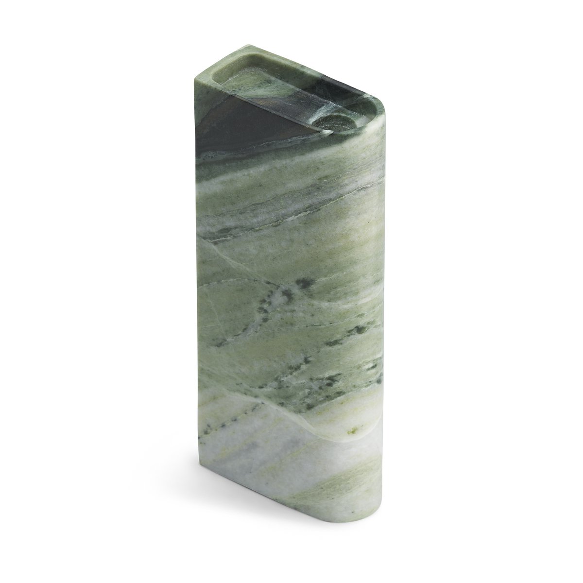 Northern Monolith lysholder tall Mixed green marble