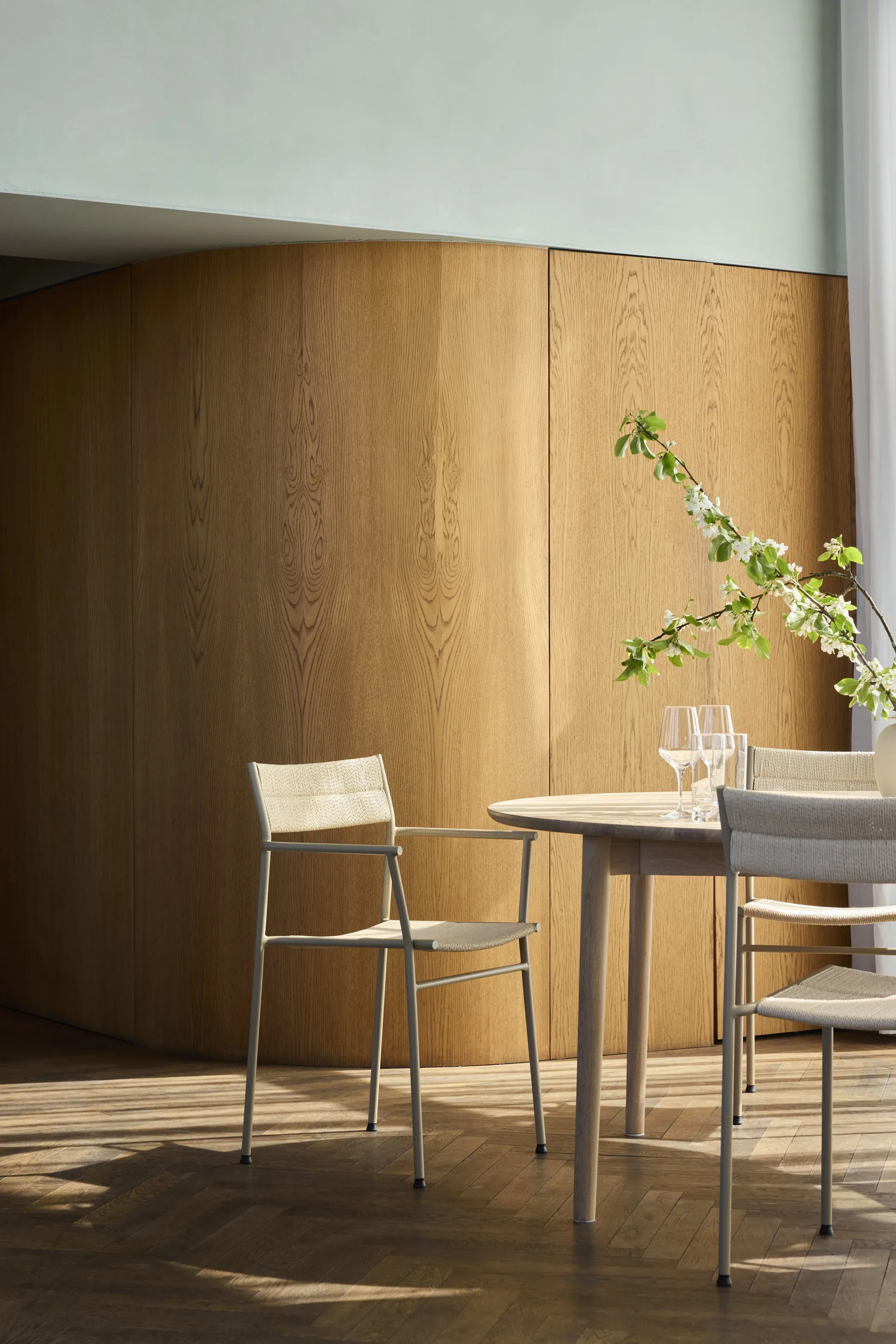 Vev stol, Grey beige-natural rope Northern