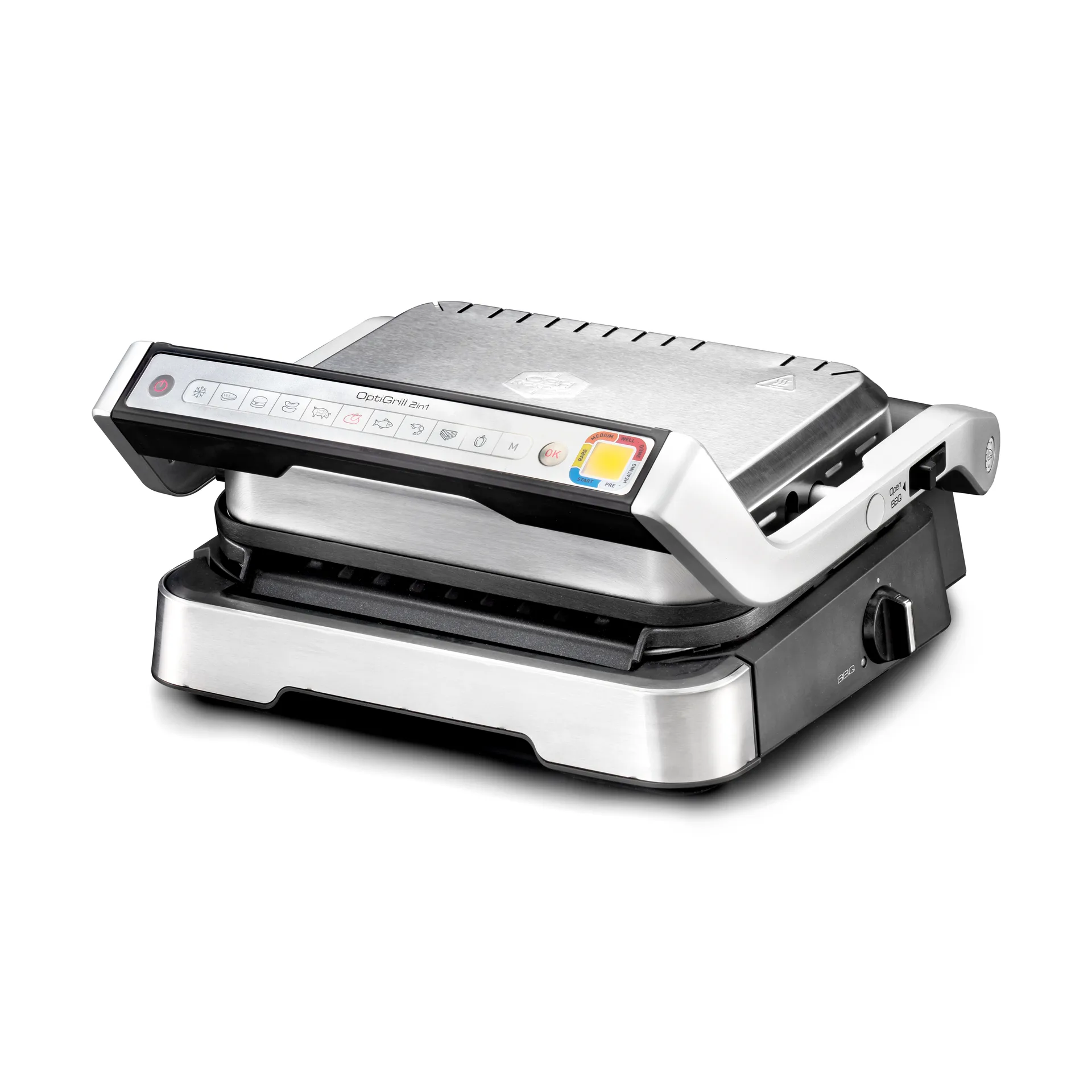 Optigrill GO772DS0 2-in-1 bordgrill, Rustfritt stål OBH Nordica