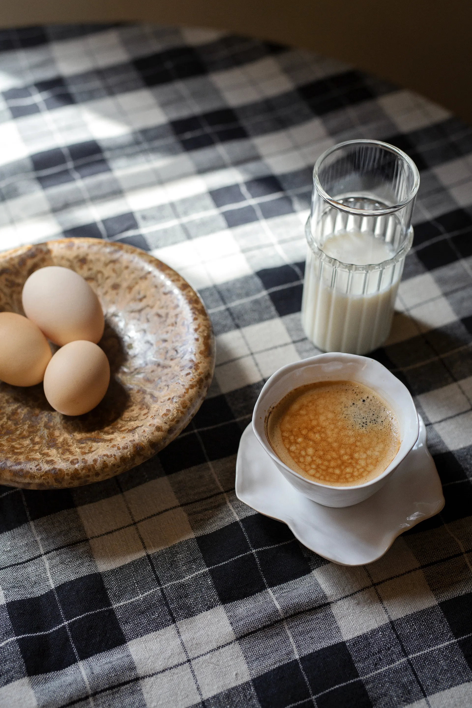 Clair kopp med skål, Hvit Olsson & Jensen
