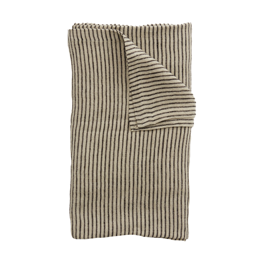 Olsson & Jensen Stripe linduk 150x300 cm Svart-sand