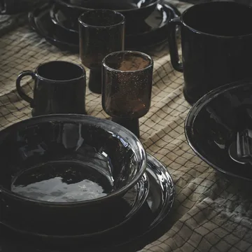 Yuki suppe-/pastatallerken - Brun-svart - Olsson & Jensen