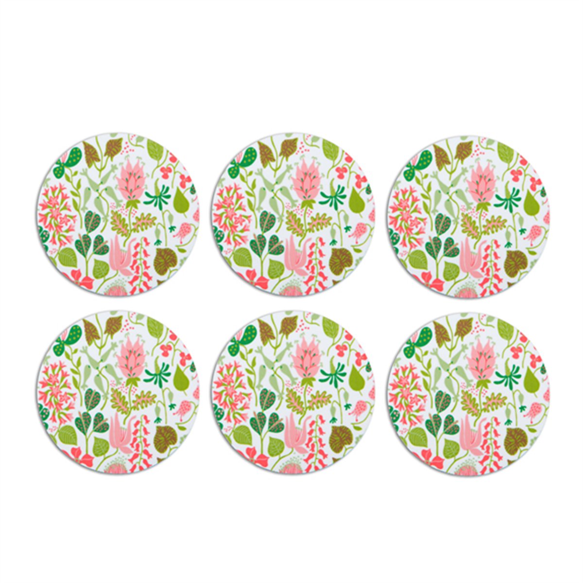 Opto Design Herbarium glassunderlag 6-pakn. rosa